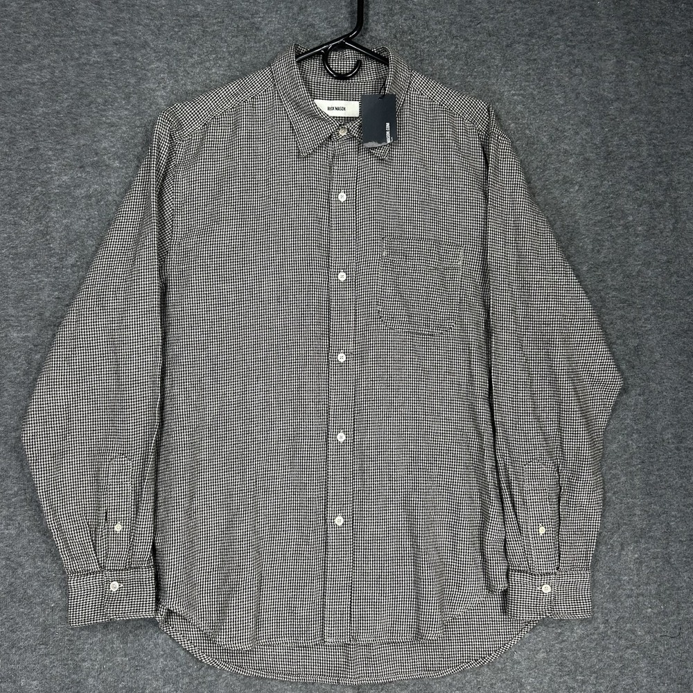 Buck Mason Pacific Twill Flannel One Pocket Shirt Mens XL Houndstooth dogtooth